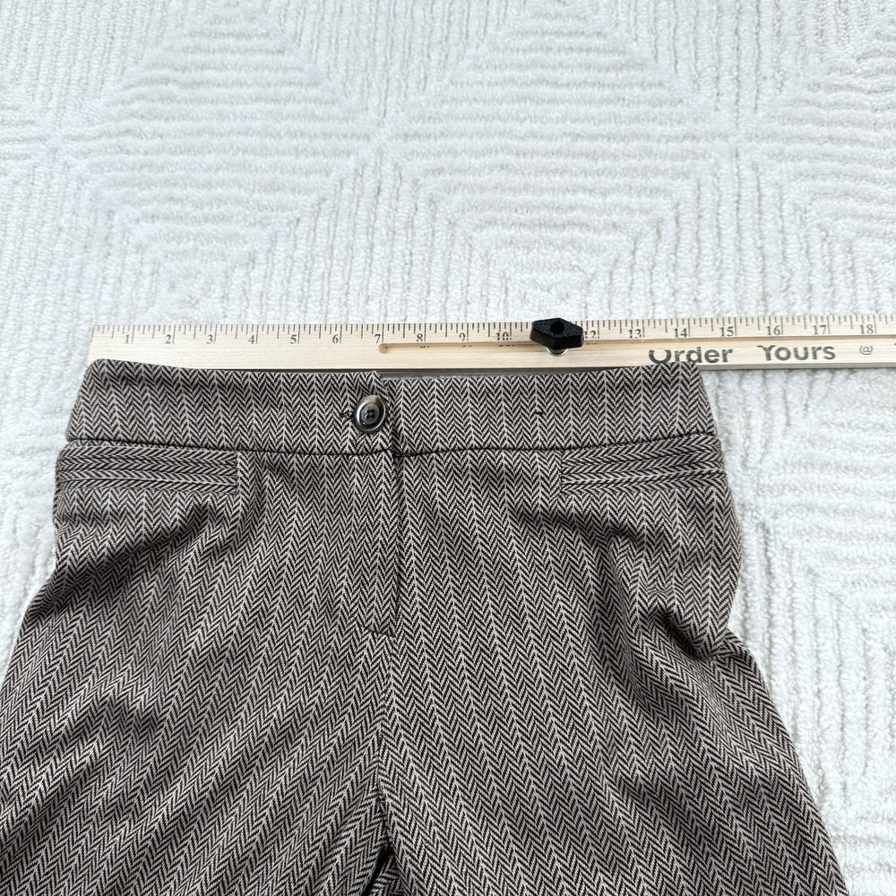 New York & Company Pants Womens S Brown Herringbone Stretch Dress Trousers Work - Picture 8 of 12